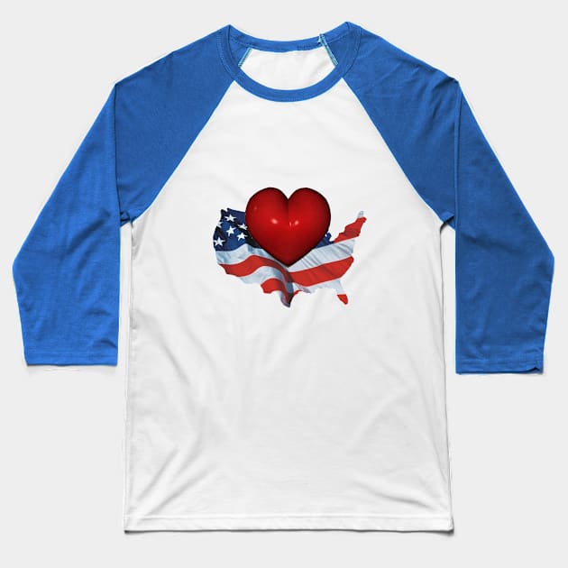 Love My Country Baseball T-Shirt by teepossible